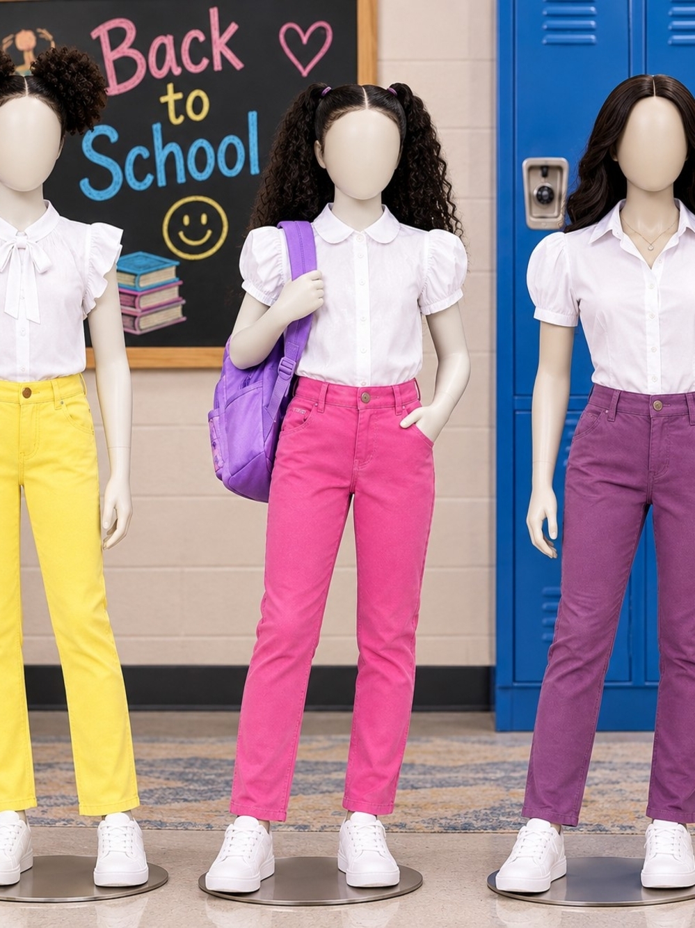 Girls' Pink Stretch Twill Pants - Kid Bottoms